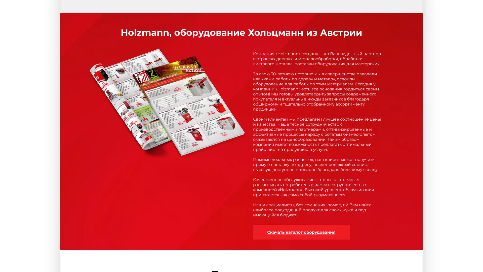 Создание сайта компании «HOLZMANN Maschinen GmbH» в Западной Двине
