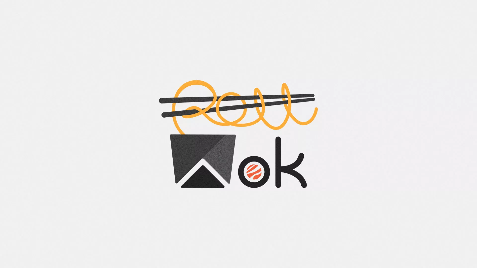 Разработка логотипа суши-бара «Roll Wok Club» в Западной Двине